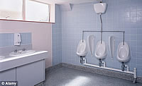 Photo of a typical school urinal